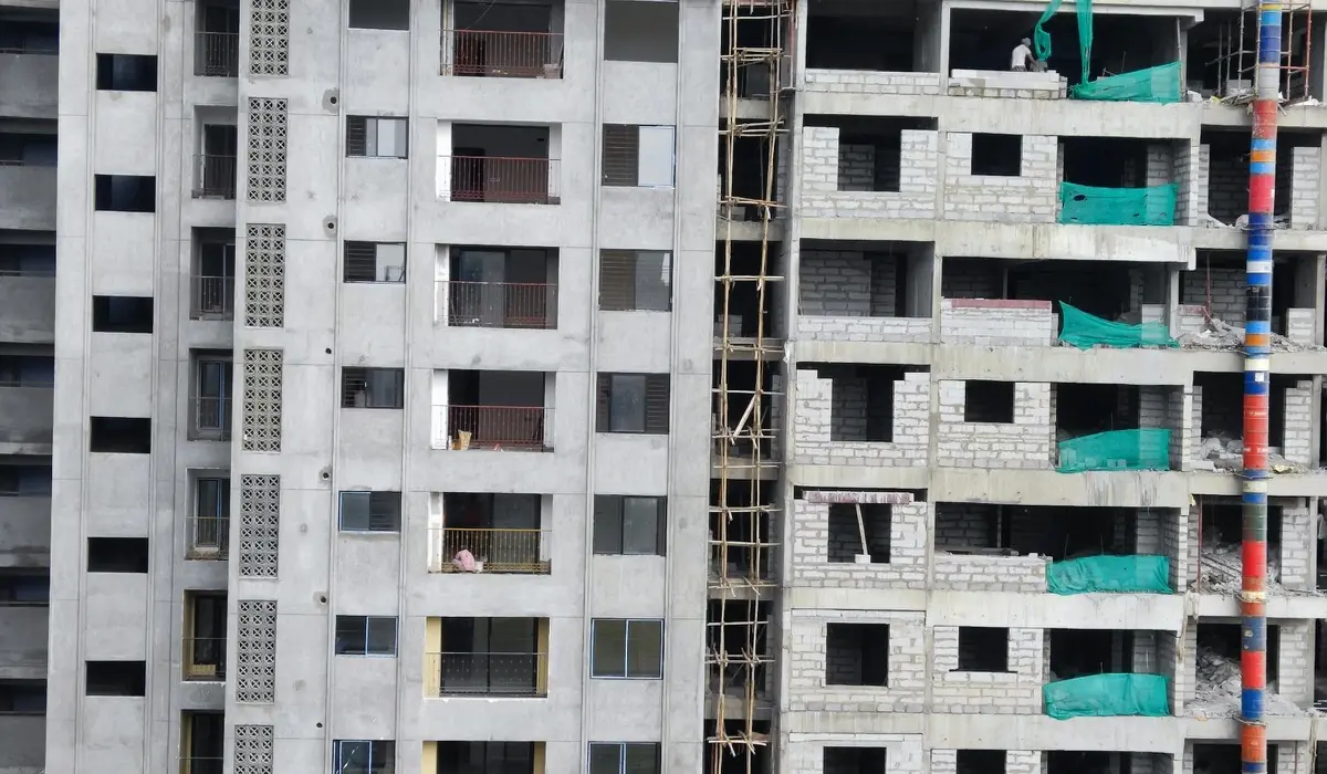 A residential tower under construction